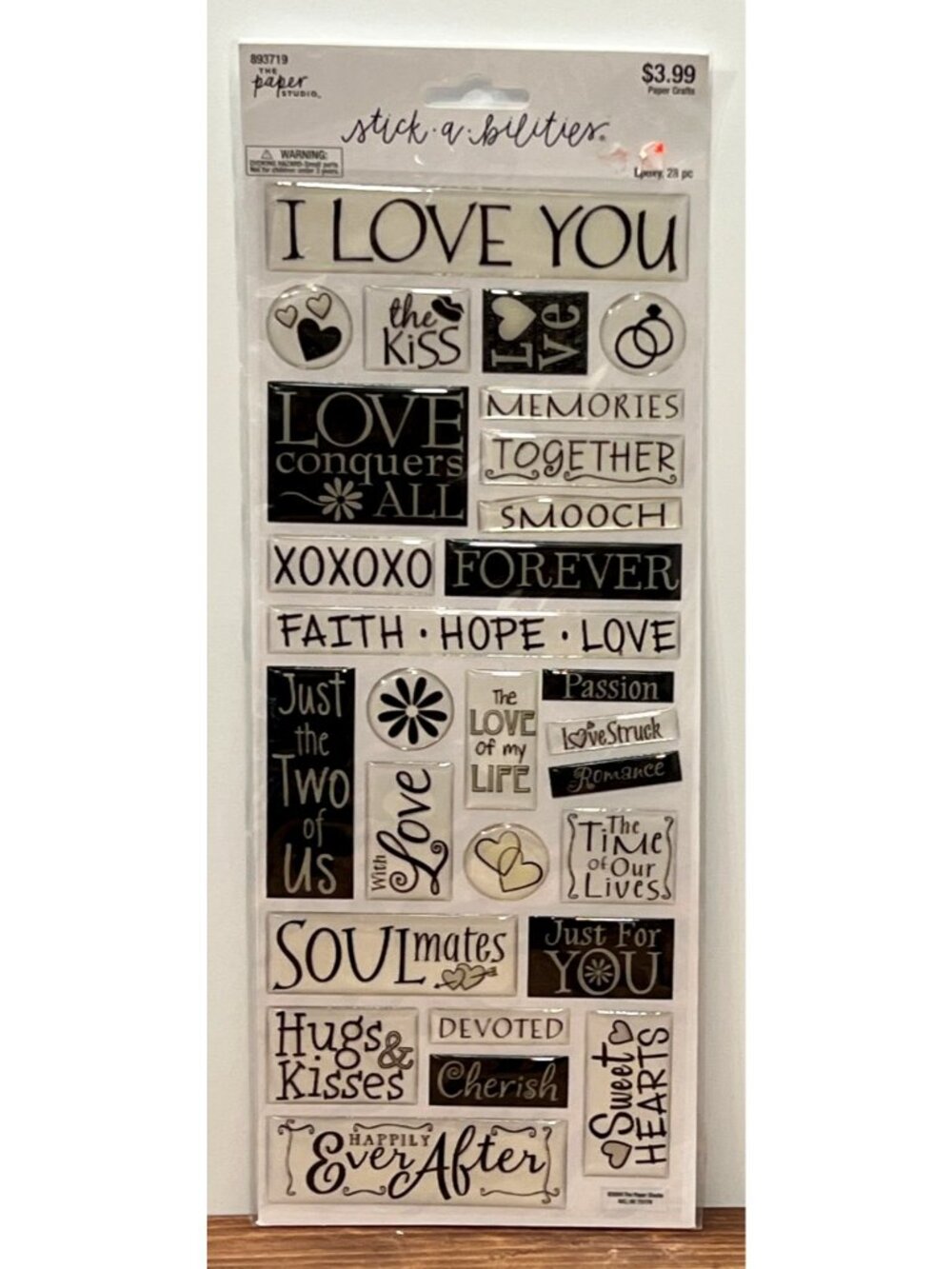 NEW The Paper Studio Romance & Love Themed Scrapbook Stickers 893719